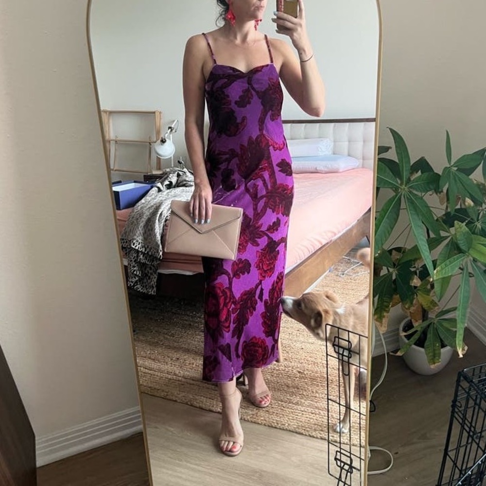 RHODE Jemima Floral Velvet Maxi Dress Sz 6